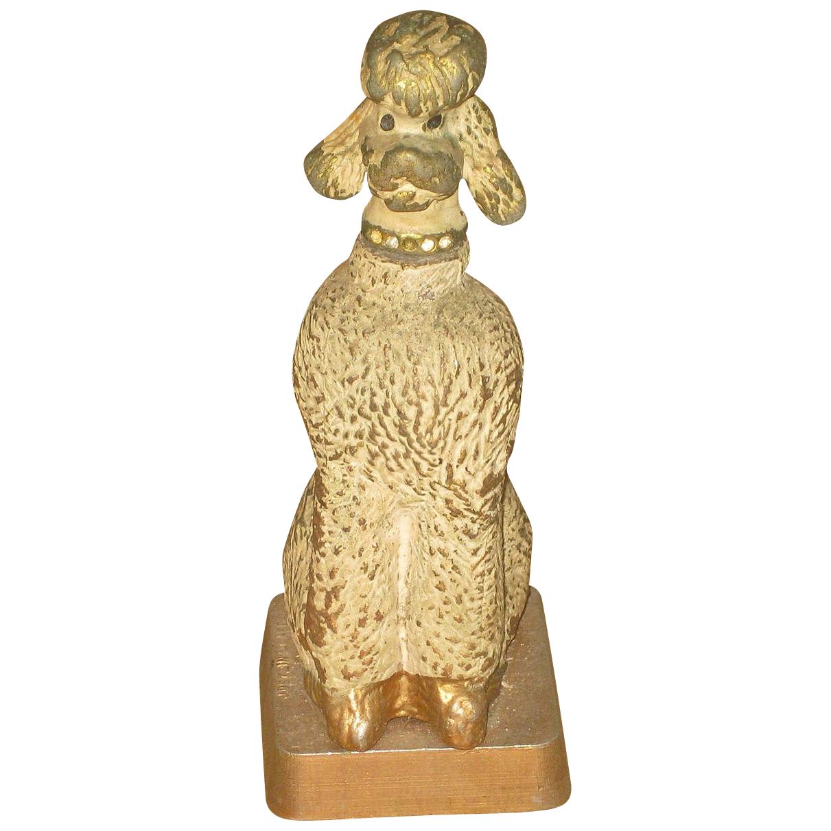 Vintage "Just in Case" Figural Cast Metal Poodle Dog Pen Holder & Pen Vintage "Just in Case" Figural Cast Metal Poodle Dog Pen Holder & Pen