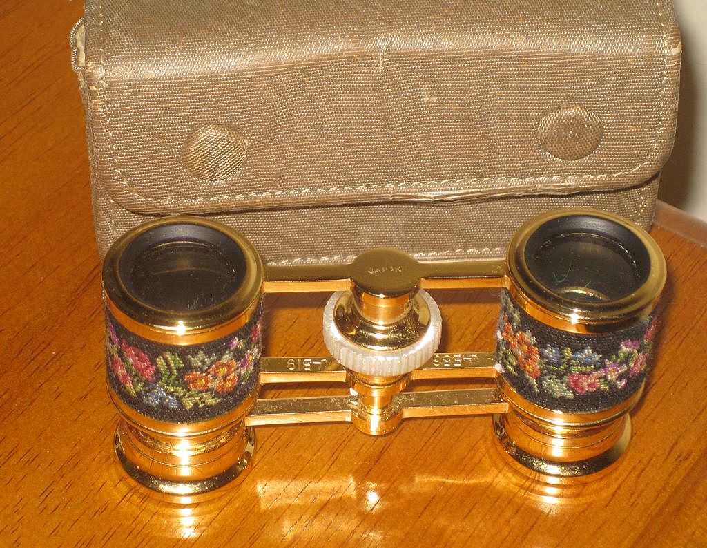 Vintage Petit Point Opera Glasses with Case Hand Made by Schildkraut Vintage Petit Point Opera Glasses with Case Hand Made by Schildkraut