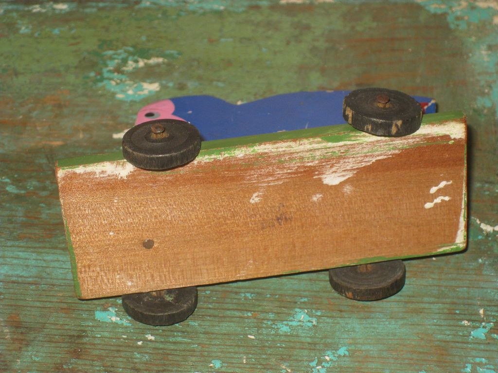 Adorable Hand Painted Wooden Monkey on Wheels Toy Made in Japan Adorable Hand Painted Wooden Monkey on Wheels Toy Made in Japan