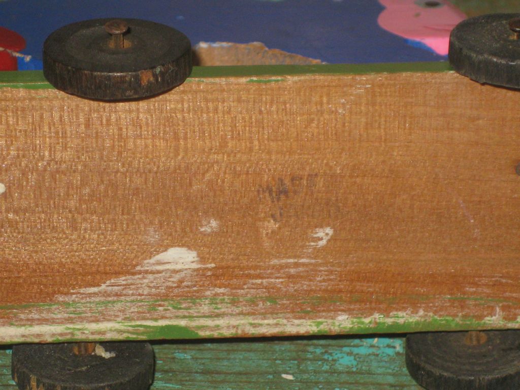 Adorable Hand Painted Wooden Monkey on Wheels Toy Made in Japan Adorable Hand Painted Wooden Monkey on Wheels Toy Made in Japan