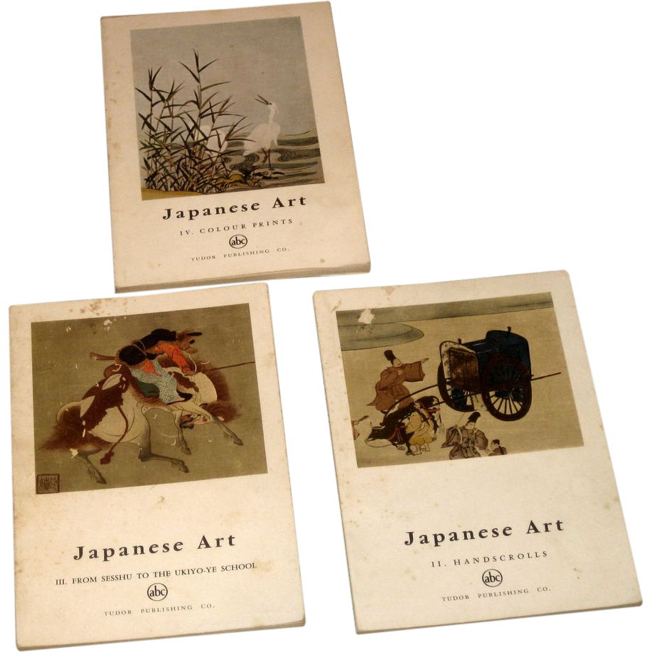 3 vintage books Circa 1958 Japanese Art Illustrated by Tudor Publishing 3 vintage books Circa 1958 Japanese Art Illustrated by Tudor Publishing