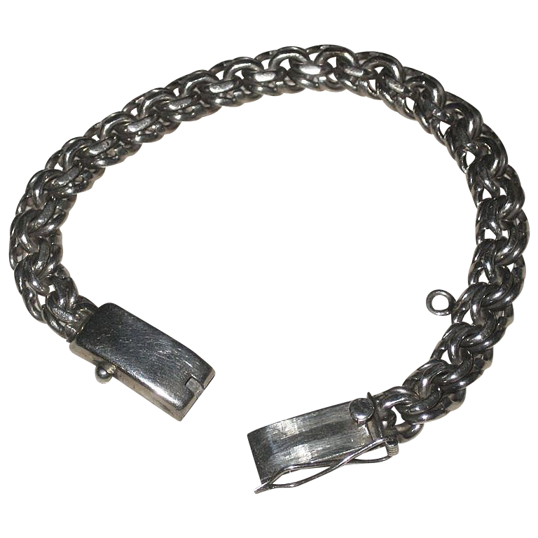 Vintage Heavy Link Taxco Sterling Silver Bracelet 7 1/4" Eagle Mark Vintage Heavy Link Taxco Sterling Silver Bracelet 7 1/4" Eagle Mark