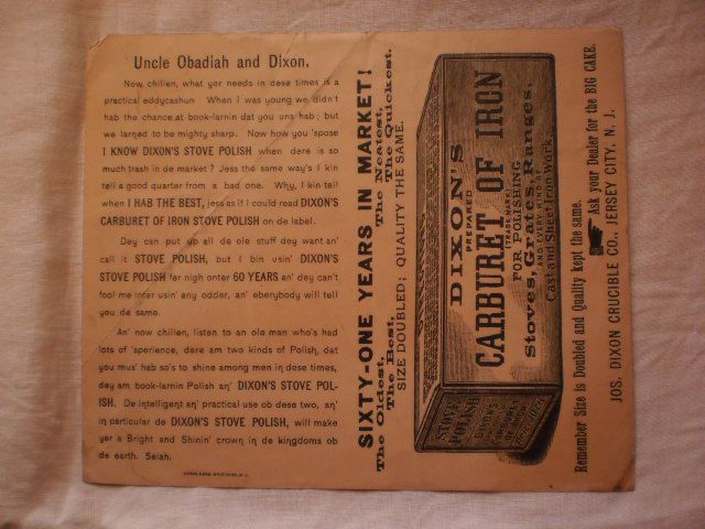 Trade Card - Dixon's Stove Polish - Black Americana Trade Card - Dixon's Stove Polish - Black Americana