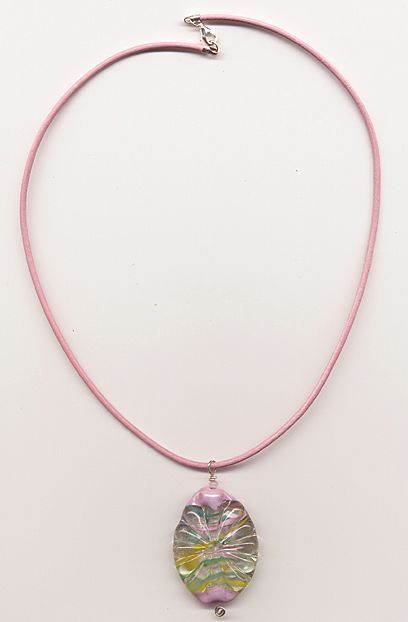 Free Shipping! Leather Necklace with Our Own Lampworked Glass Pendant Free Shipping! Leather Necklace with Our Own Lampworked Glass Pendant