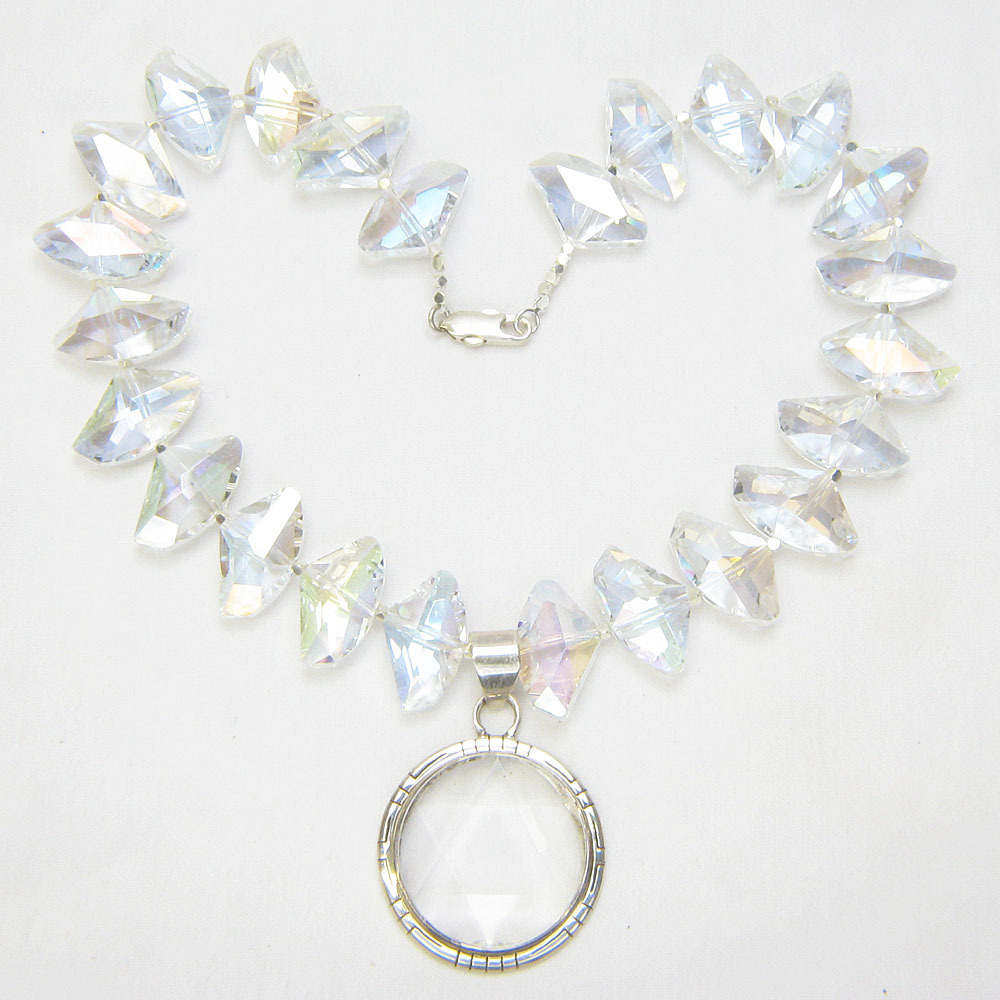 Free Shipping! Stunning Rainbow Crystal Necklace with Sterling Pendant Free Shipping! Stunning Rainbow Crystal Necklace with Sterling Pendant