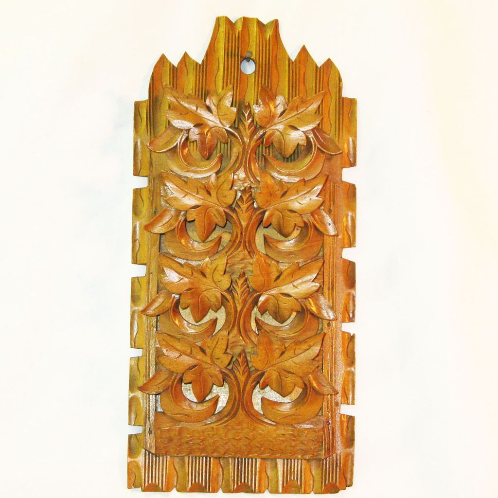 Carved Collapsible Fruitwood Victorian Letter Holder, Ca. 1900 Carved Collapsible Fruitwood Victorian Letter Holder, Ca. 1900