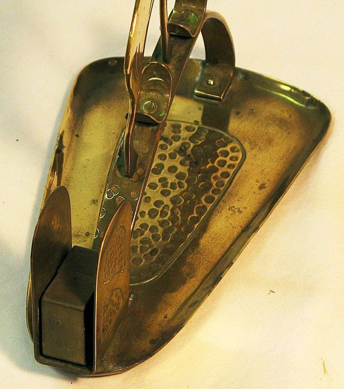 Rare Brass Goberg Signed Arts & Crafts Jugendstil Candlestick w/Matchbox Holder, Ca. 1910 Rare Brass Goberg Signed Arts & Crafts Jugendstil Candlestick w/Matchbox Holder, Ca. 1910
