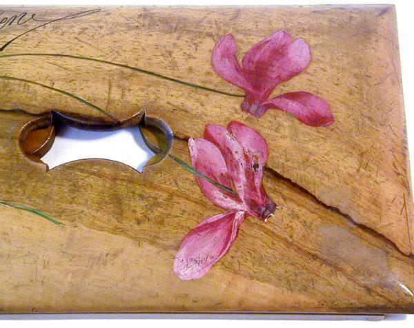 Painted Olive Wood Collapsible Bench / Shelf, Interlaken, Switzerland, 1900's Painted Olive Wood Collapsible Bench / Shelf, Interlaken, Switzerland, 1900's