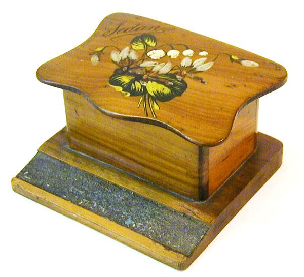 30% Off! French Souvenir Olive Wood Match Holder, Sedan, France, 1900 30% Off! French Souvenir Olive Wood Match Holder, Sedan, France, 1900