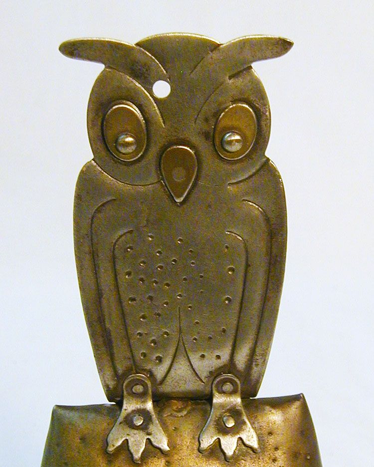 Free Shipping! Goberg Hand Hammered Jugendstil Owl Bell, Germany Free Shipping! Goberg Hand Hammered Jugendstil Owl Bell, Germany