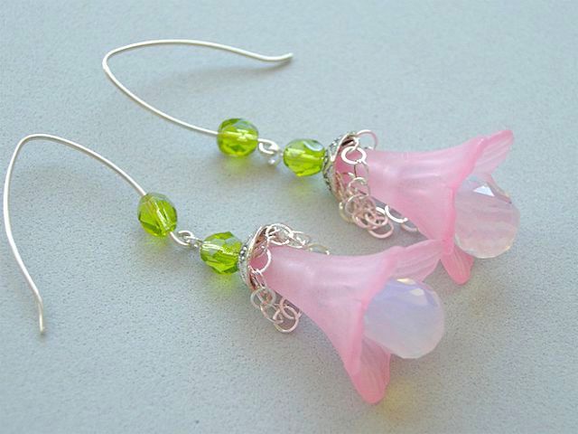 Opalite pink drop earrings briolette Lilies Designer Silver Camp Sundance Opalite pink drop earrings briolette Lilies Designer Silver Camp Sundance