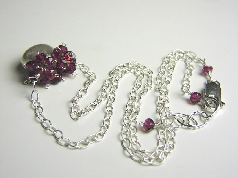 Peridot ruffle cluster necklace brushed Silver briolette Vessonite Camp Sundance Peridot ruffle cluster necklace brushed Silver briolette Vessonite Camp Sundance