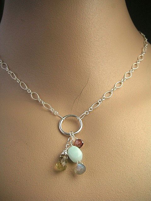Pink Peonies toggle necklace briolette cluster Sterling Silver Camp Sundance Pink Peonies toggle necklace briolette cluster Sterling Silver Camp Sundance
