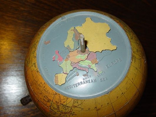 Unusual 6 inch terrestrial globe-Educator --6 open gore sections Unusual 6 inch terrestrial globe-Educator --6 open gore sections