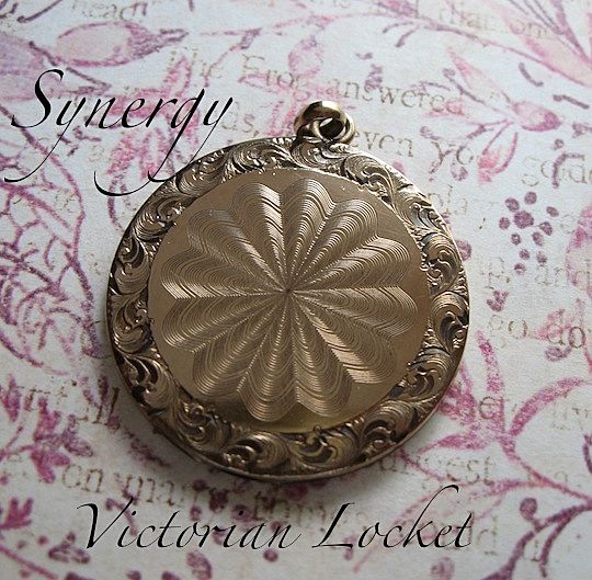 Large Victorian Hallmarked Locket With Engine Turned Design and Monogram Large Victorian Hallmarked Locket With Engine Turned Design and Monogram