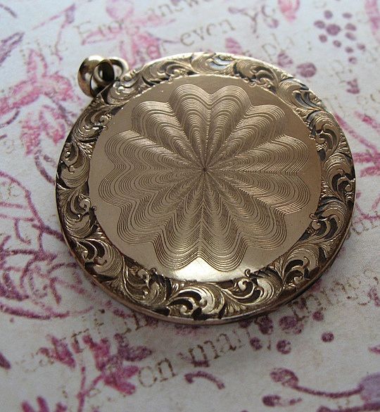 Large Victorian Hallmarked Locket With Engine Turned Design and Monogram Large Victorian Hallmarked Locket With Engine Turned Design and Monogram