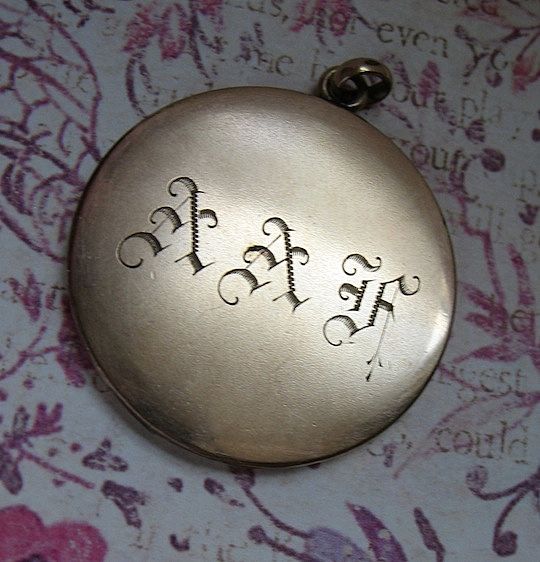 Large Victorian Hallmarked Locket With Engine Turned Design and Monogram Large Victorian Hallmarked Locket With Engine Turned Design and Monogram