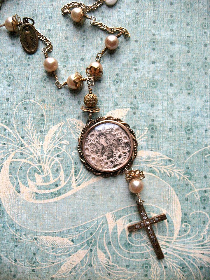 Vintage Artisan Faith Necklace Of Our Lady Of Perpetual Help Vintage Artisan Faith Necklace Of Our Lady Of Perpetual Help