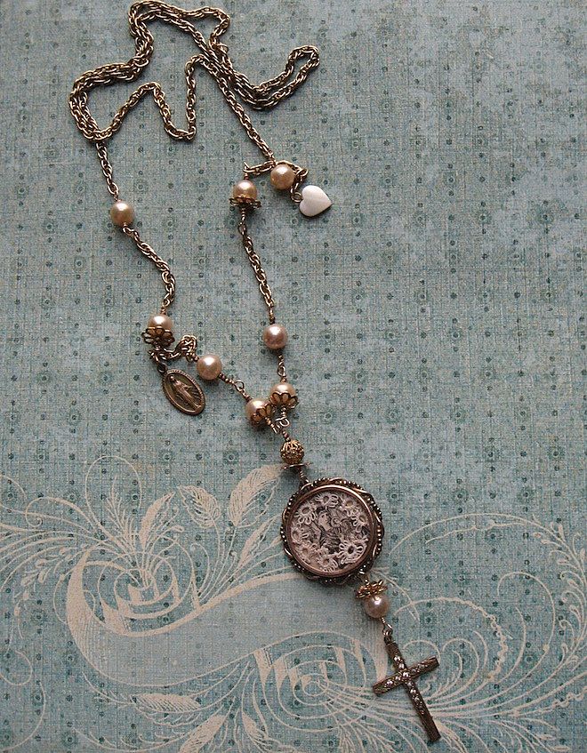 Vintage Artisan Faith Necklace Of Our Lady Of Perpetual Help Vintage Artisan Faith Necklace Of Our Lady Of Perpetual Help