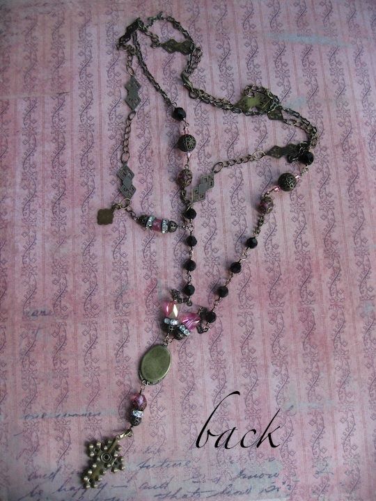 Beaded Artisan Faith Necklace With Enameled Paste Cross Beaded Artisan Faith Necklace With Enameled Paste Cross