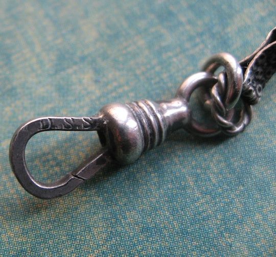 Victorian Sailboat Fob Charm With Ornate Chain Victorian Sailboat Fob Charm With Ornate Chain