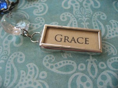 Vintage Artisan Faith Charm Necklace With Grace Pendant Vintage Artisan Faith Charm Necklace With Grace Pendant