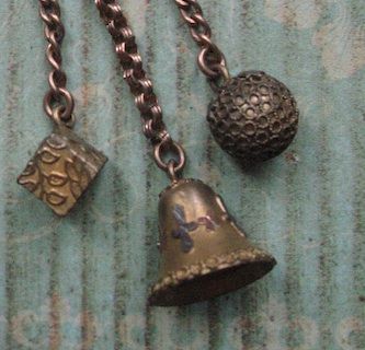 Victorian Fob With Tiger Eye Cameo and Dangling Etruscan Charm Trio Victorian Fob With Tiger Eye Cameo and Dangling Etruscan Charm Trio