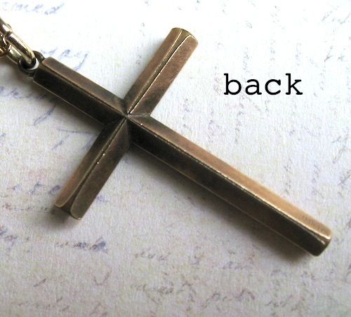 Gold Filled Cross With Emerald Green Rhinestones Gold Filled Cross With Emerald Green Rhinestones