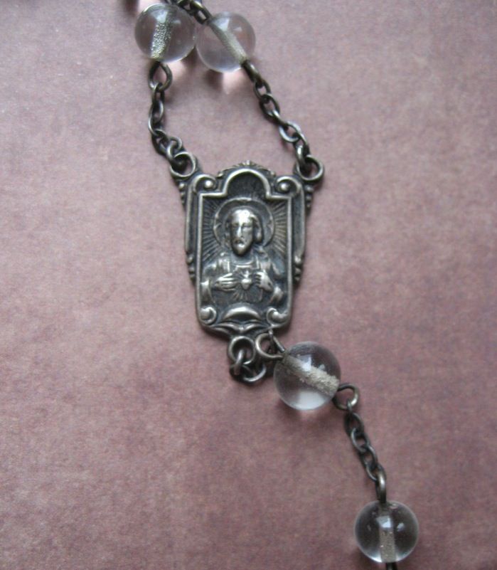 Pools Of Light Rock Crystal Rosary With Sacred Heart Of Jesus Pools Of Light Rock Crystal Rosary With Sacred Heart Of Jesus