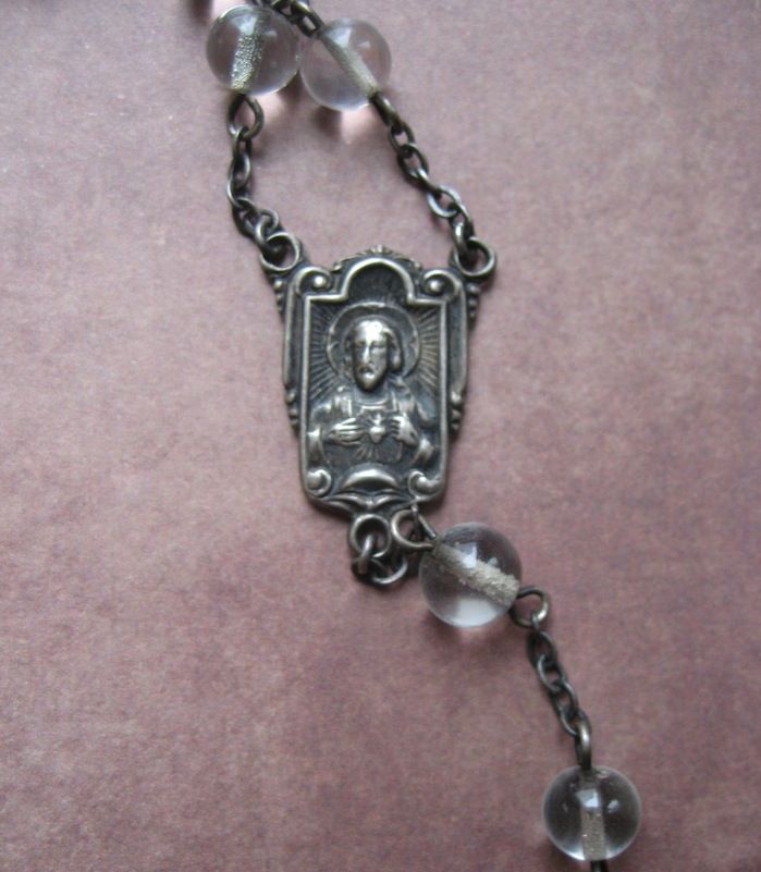 Pools Of Light Rock Crystal Rosary With Sacred Heart Of Jesus Pools Of Light Rock Crystal Rosary With Sacred Heart Of Jesus