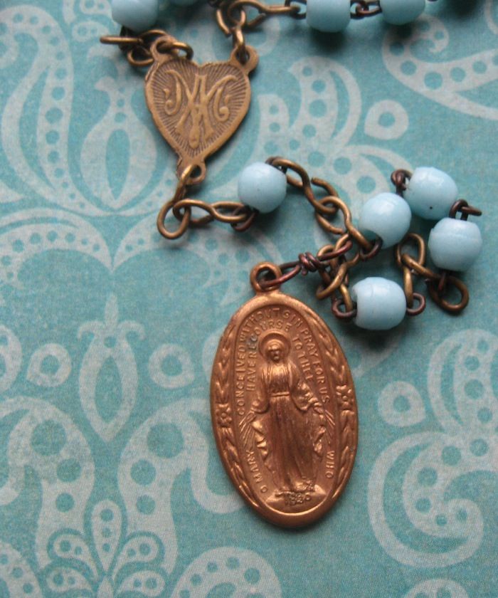Our Lady Of Sorrows Reliquary Case With Blue Glass Marian Rosary Our Lady Of Sorrows Reliquary Case With Blue Glass Marian Rosary