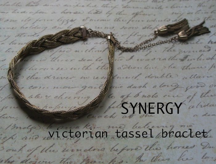 Victorian Braided Mesh Bracelet With Tassels in Gold Fill Victorian Braided Mesh Bracelet With Tassels in Gold Fill