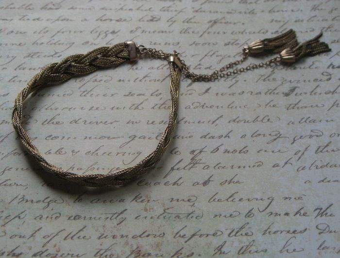 Victorian Braided Mesh Bracelet With Tassels in Gold Fill Victorian Braided Mesh Bracelet With Tassels in Gold Fill