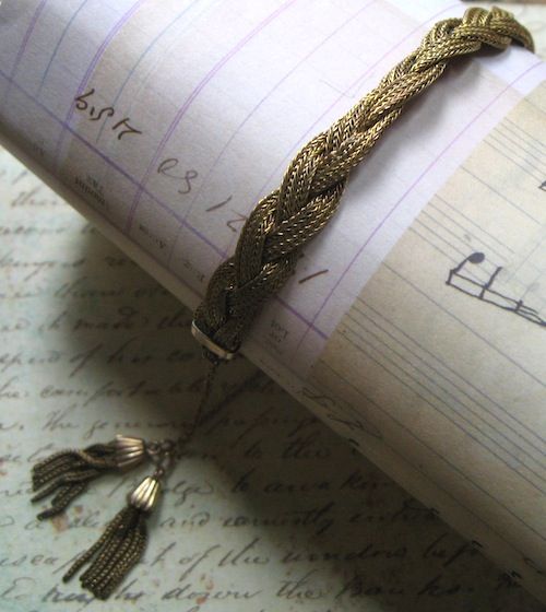 Victorian Braided Mesh Bracelet With Tassels in Gold Fill Victorian Braided Mesh Bracelet With Tassels in Gold Fill