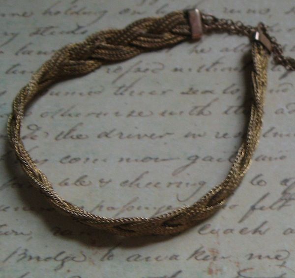 Victorian Braided Mesh Bracelet With Tassels in Gold Fill Victorian Braided Mesh Bracelet With Tassels in Gold Fill