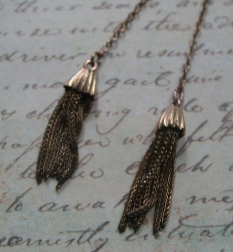 Victorian Braided Mesh Bracelet With Tassels in Gold Fill Victorian Braided Mesh Bracelet With Tassels in Gold Fill