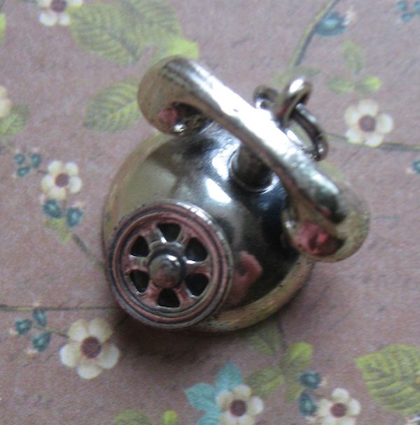 Danecraft Sterling Mechanical Rotary Dial Telephone Charm Danecraft Sterling Mechanical Rotary Dial Telephone Charm