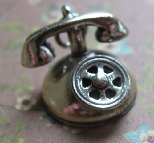 Danecraft Sterling Mechanical Rotary Dial Telephone Charm Danecraft Sterling Mechanical Rotary Dial Telephone Charm