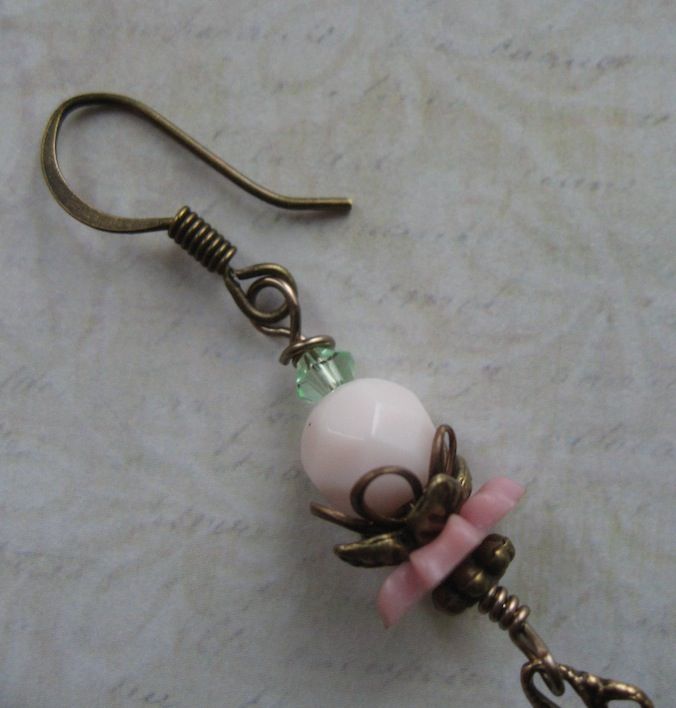 Artisan Vintage Celluloid Rose Drop Earrings Artisan Vintage Celluloid Rose Drop Earrings