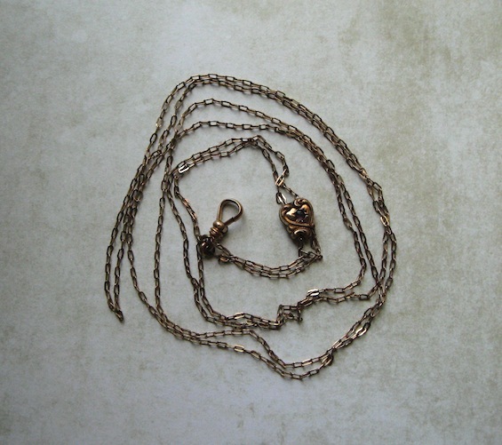 Victorian Rose Gold Filled Slider Chain With Amethyst Accent Victorian Rose Gold Filled Slider Chain With Amethyst Accent