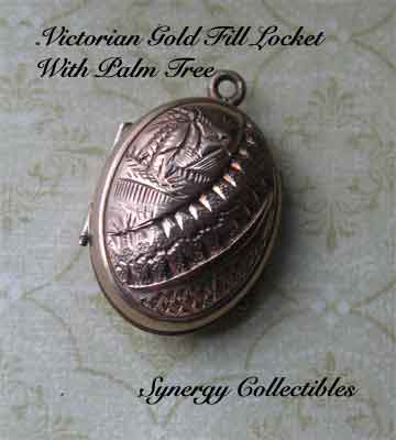 Victorian Puffed Gold Fill Locket With Ornate Design Victorian Puffed Gold Fill Locket With Ornate Design