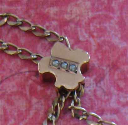 Victorian Fleur-de Lis Seed Pearl Slider Chain With Wightman & Hough Monogrammed Locket Victorian Fleur-de Lis Seed Pearl Slider Chain With Wightman & Hough Monogrammed Locket