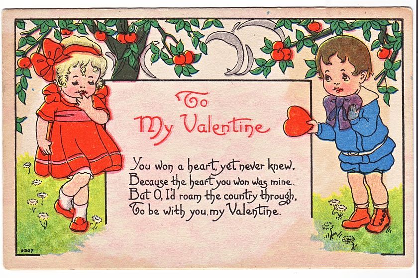 Bergman Valentine Postcard of Childhood Sweethearts Bergman Valentine Postcard of Childhood Sweethearts
