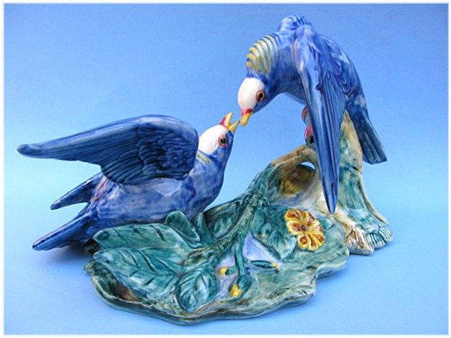 Stangl Pottery Double White Crowned Pigeons Figurine #3518 Stangl Pottery Double White Crowned Pigeons Figurine #3518