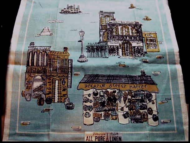 1960's Parisian Prints NEW ORLEANS Dish Towel – Suzanne Meister Designer / Unused / RARE 1960's Parisian Prints NEW ORLEANS Dish Towel – Suzanne Meister Designer / Unused / RARE