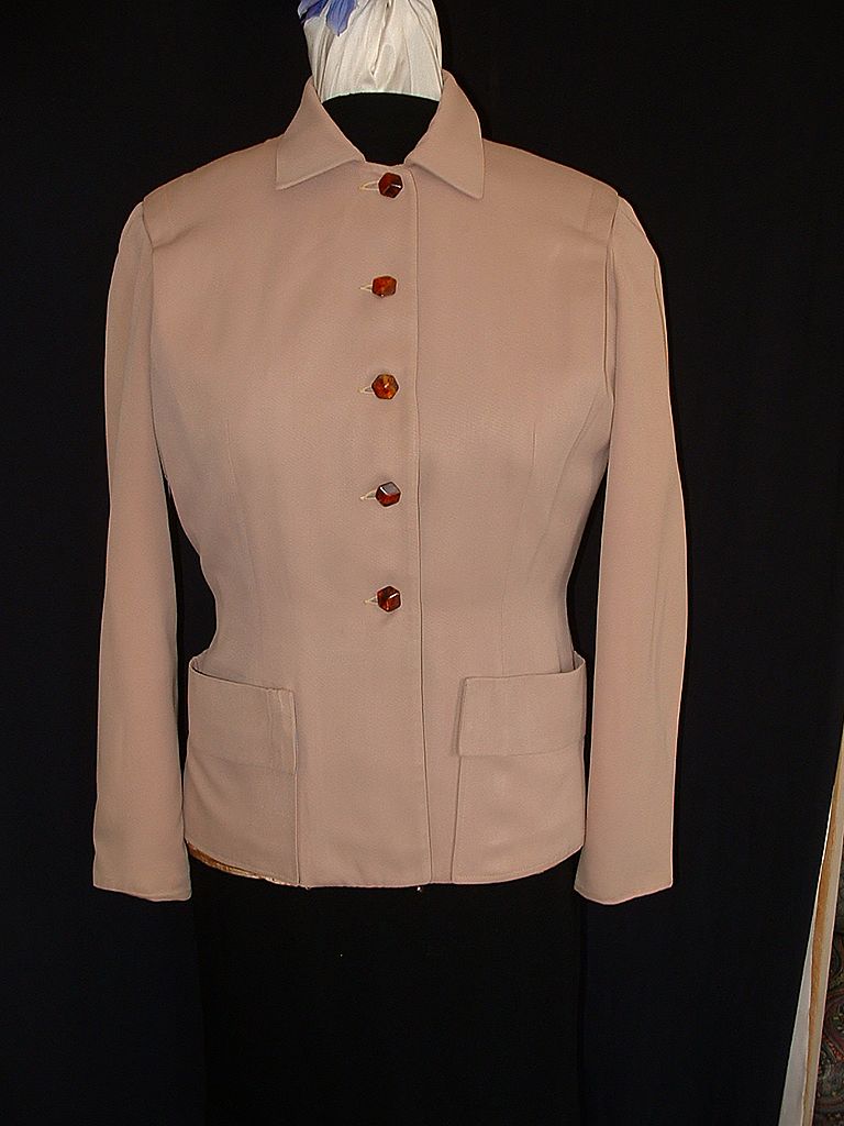 1940's Gabardine Jacket w/Bakelite Buttons sz M 1940's Gabardine Jacket w/Bakelite Buttons sz M