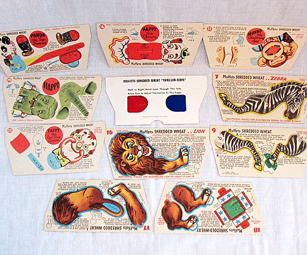 20% OFF Vintage Collectible (11) Cereal Box Premiums Muffets Shredded Wheat Panel With Punch Outs Circus Characters 1952 Quaker Oats Excellent Condition 20% OFF Vintage Collectible (11) Cereal Box Premiums Muffets Shredded Wheat Panel With Punch Outs Circus Characters 1952 Quaker Oats Excellent Condition