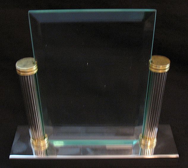 25% OFF Old Vintage Beveled Glass Picture Frame Metal Base & Columns 25% OFF Old Vintage Beveled Glass Picture Frame Metal Base & Columns