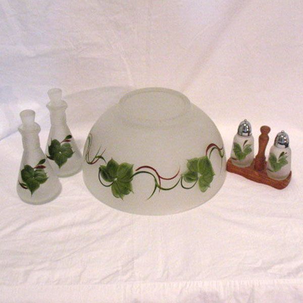15% OFF Vintage Collectible Hazel-Atlas Satin Fruit Salad Set Gay Fad Decorations 1950s Excellent Condition 15% OFF Vintage Collectible Hazel-Atlas Satin Fruit Salad Set Gay Fad Decorations 1950s Excellent Condition