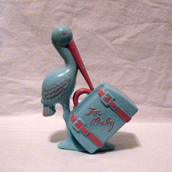 Vintage Collectible Hard Plastic Stork Still Bank 1950s Very Good Condition Vintage Collectible Hard Plastic Stork Still Bank 1950s Very Good Condition